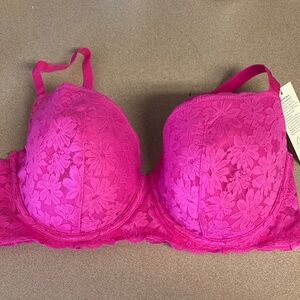 No Boundaries Vibrant Pink Lace Bra